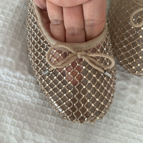 STEVE MADDEN Nude Sparkly Blossoms Ballet Flats with Bow detail Women’s 8.5 - Picture 4 of 11